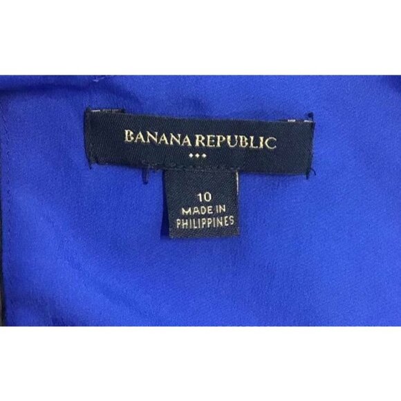 Banana Republic Dress 10 Blue Gray Color Block Shift Scoop Sleeveless Work 1268 - Picture 4 of 6